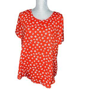 Everleigh orange floral top  L